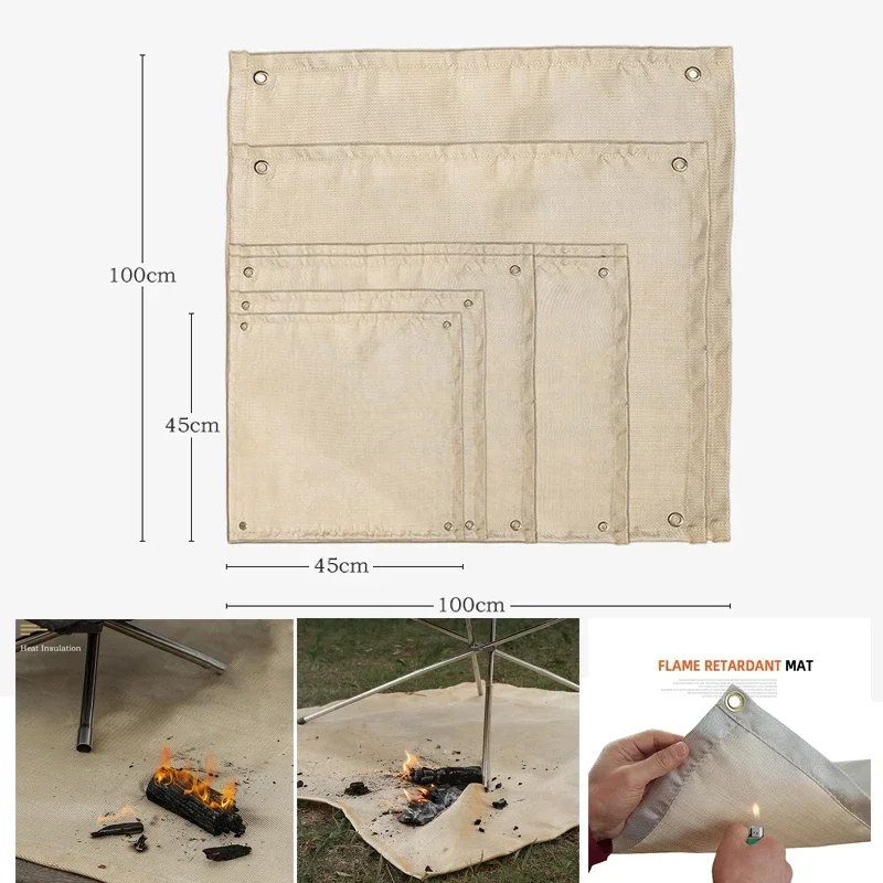 Fire Blanket Kitchen - ใหม่กลางแจ้ง Camping ผ้าทนไฟปิกนิกบาร์บีคิวฉนวนกันความร้อนสารหน่วงไฟสูงอุณหภูมิผ้าห่มไฟเบอร์กลาส Mat