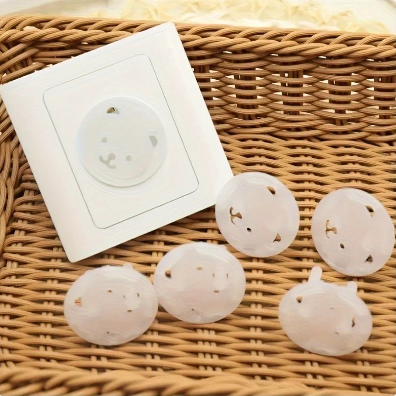Outlet Cover Baby - ปลั๊กไฟป้องกันไฟดูดสำหรับเด็ก 10 ชิ้น รูปหมี ปลั๊กไฟมาตรฐานยุโรป ป้องกันไฟดูดสำหรับเด็กเล็ก